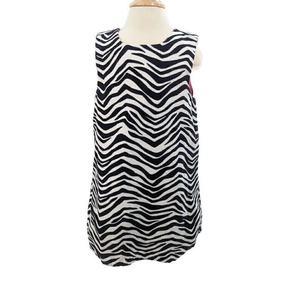 Gymboree Girl’s Black Zebra Print Sleeveless Cotton Shift Dress Size 4T - Picture 1 of 7